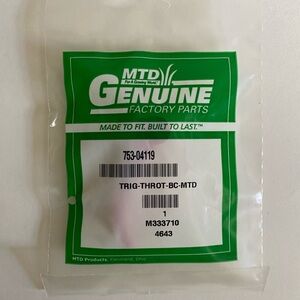 MTD Genuine Parts Trigger Throttle Replacement Part# 753-04119